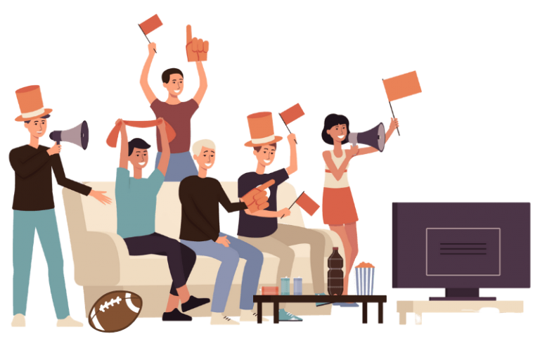 Fans watching football